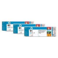 Paquete de 3 cartuchos de tinta cian claro de pigmento de 775 ml HP 91 (C9486A) Paquete de 3 cartuchos de tinta cian claro de pigmento de 775 ml HP 91 (C9486A)